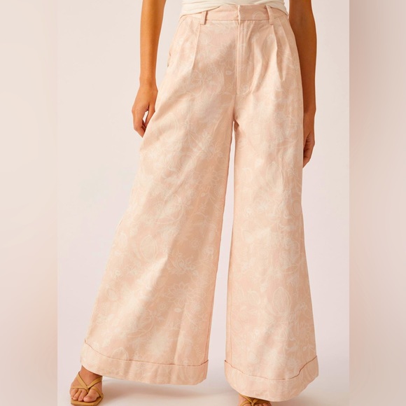 Magali Pascal x Anthropologie Georgina Floral Poplin High Waist Wide-Leg Cuffed - Picture 8 of 15